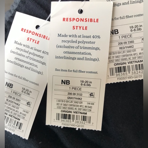 CAT & JACK NEWBORN JOGGERS SET OF 3 - Picture 3 of 3